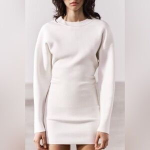 NWT Zara Ruched Waist Mini Knit Dress